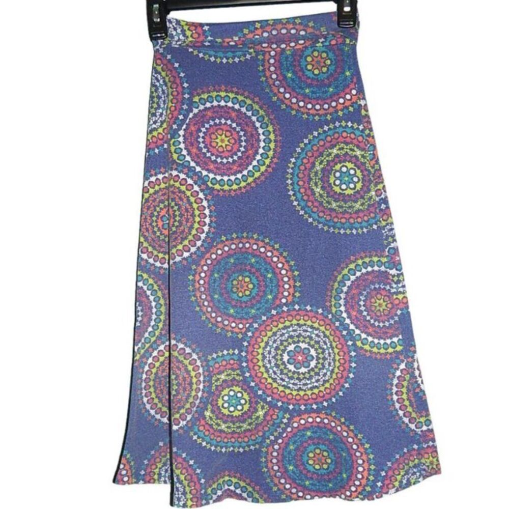 Falls Creek Girls Medium 7/8 Blue Boho Mandala Long Flowy Pull-On Maxi Skirt